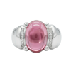 Classic 14K White Gold Tourmaline, Diamonds Ring