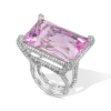 Romantic 18K White Gold Morganite, Diamonds Ring