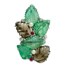 Art Nouveau 18K Gold Emerald, Ruby, Topaz, Diamonds Ring