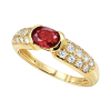 Classic 18K Yellow Gold Ruby, Diamonds Ring