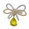 Classic 18K Yellow Gold Tourmaline, Diamonds Ring