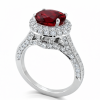 Classic 14K White Gold Ruby, Diamonds Ring