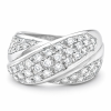18 carat white gold ring set with diamonds – elegant sculptural design