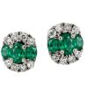 Classic 14K Gold Emerald, Sapphire, Ruby, Diamonds Earrings