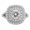 Modern 14K White Gold Diamonds Ring