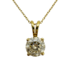 Classic 14 carat gold pendant set with 1.00 carat natural diamond in cognac shade