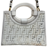 FENDI Pre-Owned Small white PVC logo print handbag