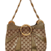 GUCCI Pre-Owned GG canvas bamboo chain shoulder bag