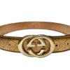GUCCI חגורת Guccissima יוקרתית של מותג האופנה האייקוני GUCCI