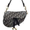 DIOR Pre-Owned Saddle Bag in blue Dior Oblique jacquard