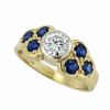 Vintage 14K Gold Sapphire, Diamonds Ring