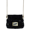 FENDI Pre-Owned Vitello King Beaded Mini Pico Baguette Charm Black