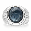 Modern 14K White Gold Sapphire Ring